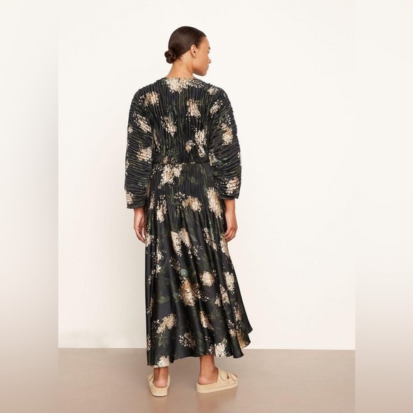 Vince Lilac Micro Pleated Boat Neck Dress - Picture 2 of 5